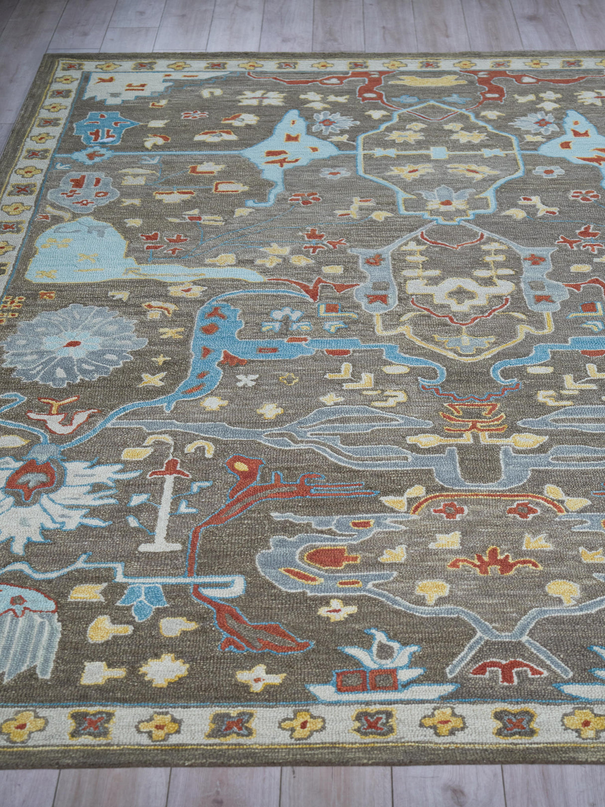 Exquisite Rugs Hamilton hand-tufted New Zealand Wool 7334 Taupe/Multi 10' x 8' Area Rug
