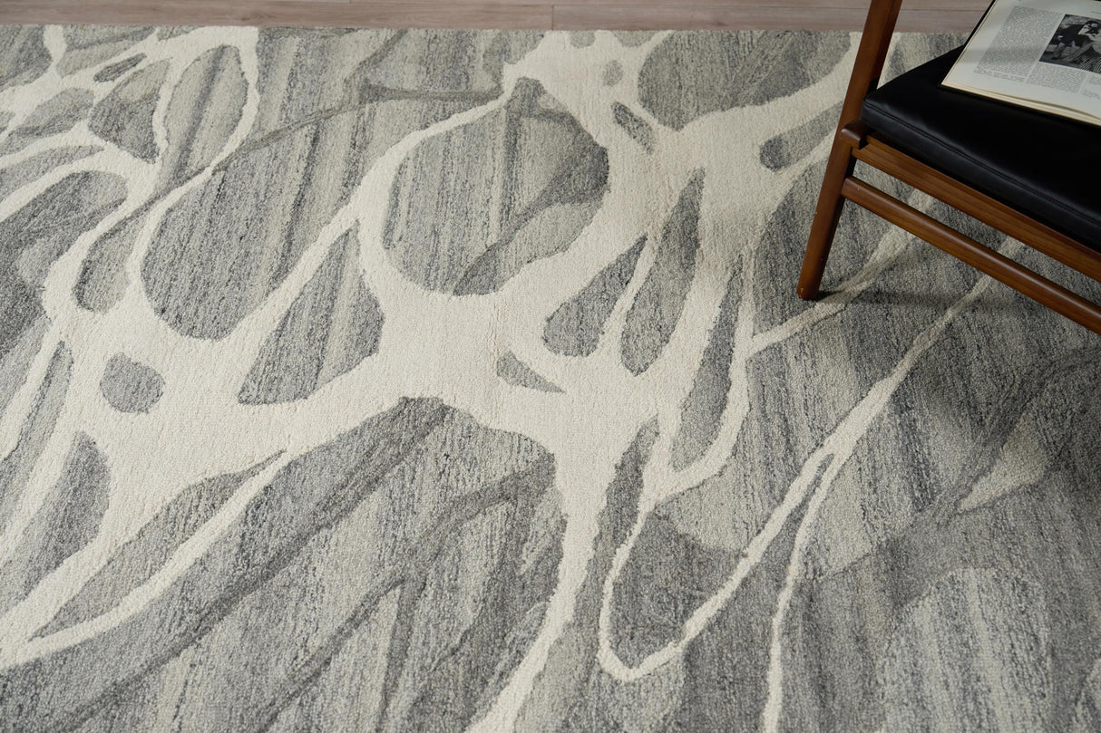 Exquisite Rugs Rio hand-tufted New Zealand Wool 7340 Gray/Ivory 6' x 4' Area Rug