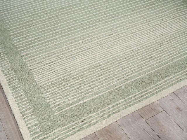Exquisite Rugs Dusseldorf hand-tufted New Zealand Wool 7343 Sage Green/Ivory 18' x 14' Area Rug