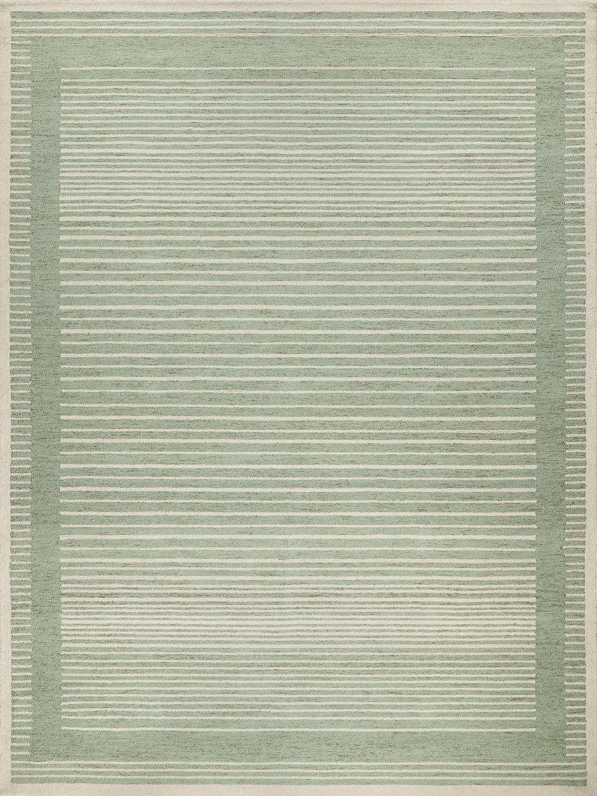 Exquisite Rugs Dusseldorf hand-tufted New Zealand Wool 7343 Sage Green/Ivory 9' x 6' Area Rug