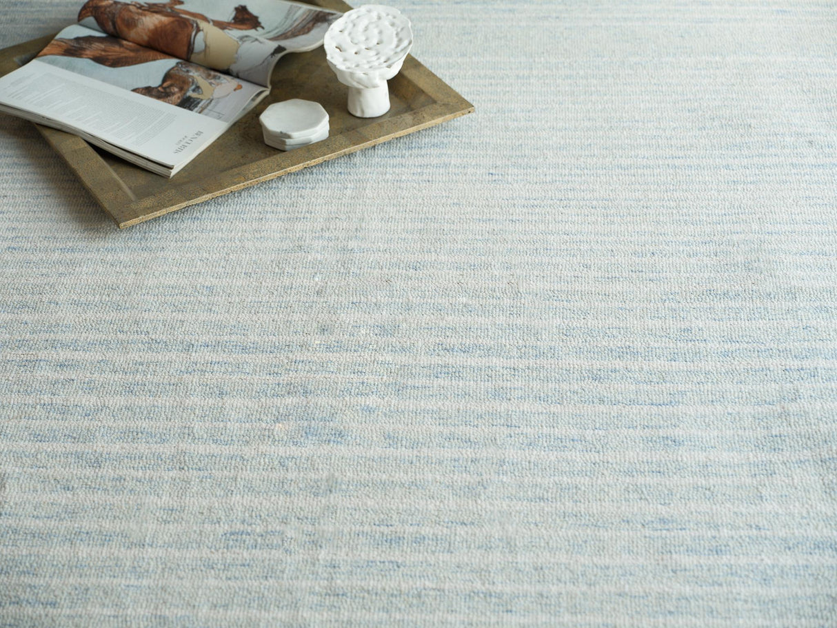 Exquisite Rugs Dusseldorf hand-tufted New Zealand Wool 7344 Blue/Ivory 9' x 6' Area Rug