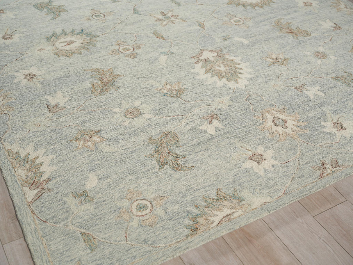 Exquisite Rugs Elegance hand-tufted New Zealand Wool 7351 Light Blue 9' x 6' Area Rug