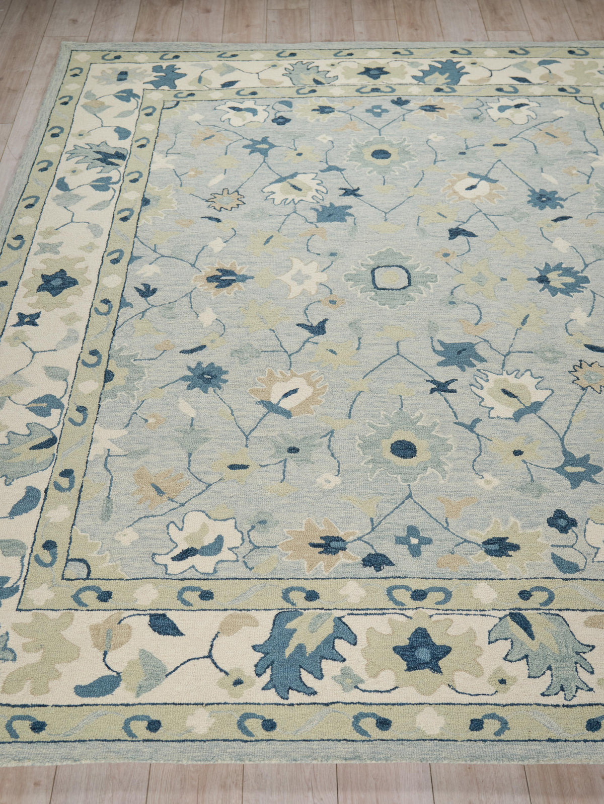 Exquisite Rugs Elegance hand-tufted New Zealand Wool 7353 Light Blue/Ivory/Navy 15' x 12' Area Rug