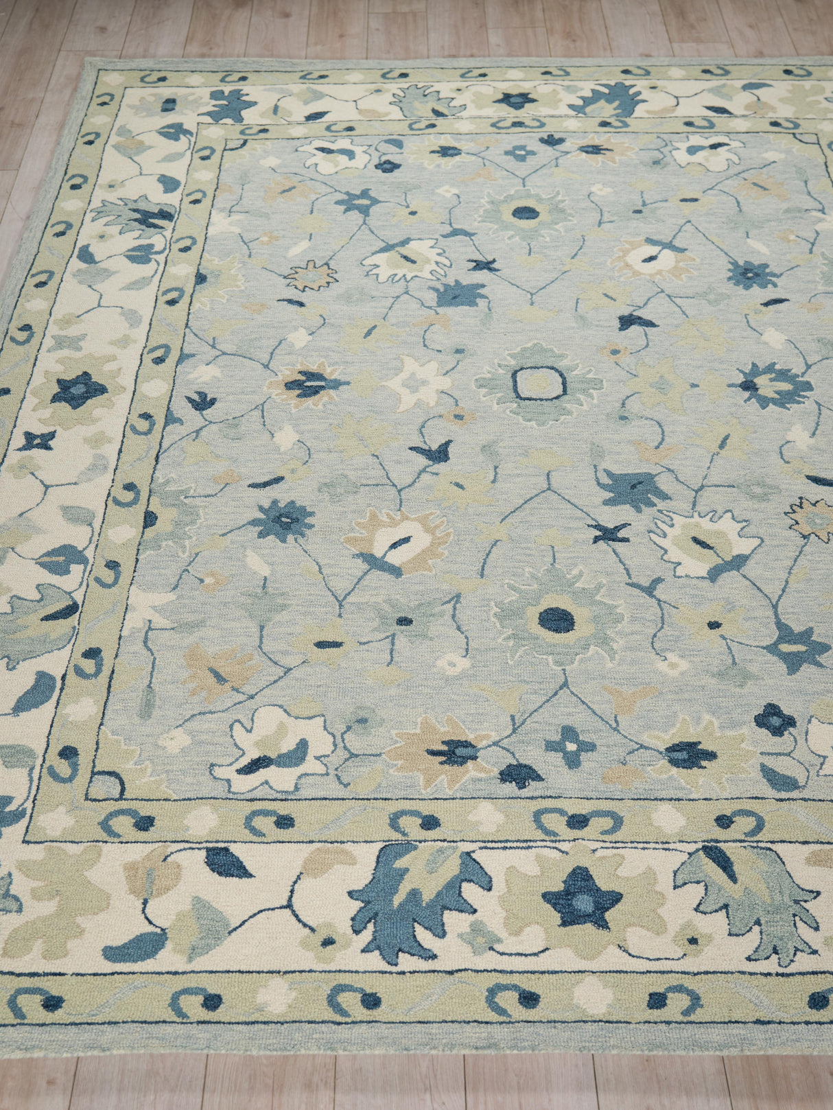Exquisite Rugs Elegance hand-tufted New Zealand Wool 7353 Light Blue/Ivory/Navy 10' x 8' Area Rug