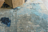 Exquisite Rugs Picasso hand-knotted Wool/Silk 7360 Blue/Silver/Black 10' x 8' Area Rug