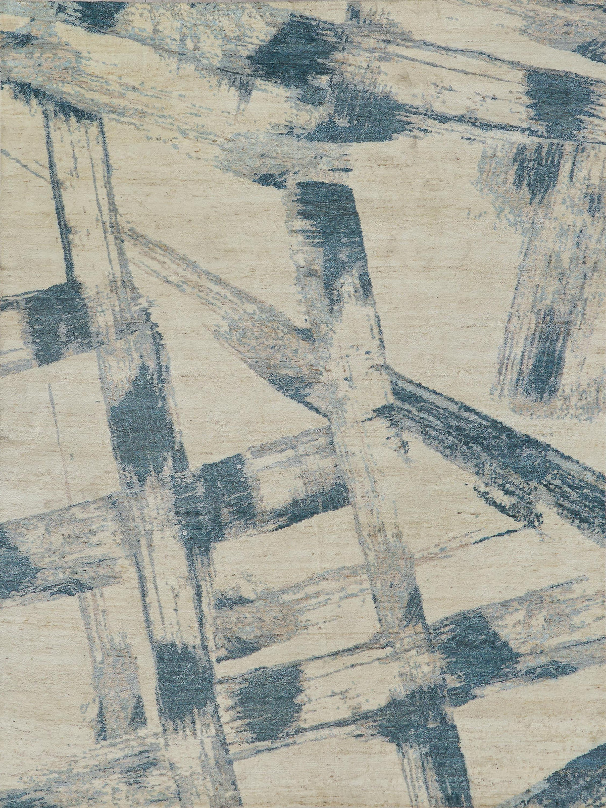 Exquisite Rugs Moderno hand-knotted New Zealand Wool 7420 Blue/Taupe 14' x 10' Area Rug