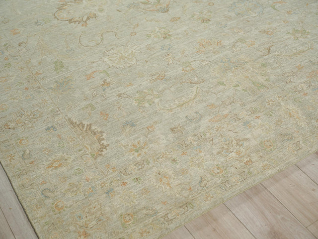Exquisite Rugs Santorini hand-knotted Wool/Silk 7417 Light Silver 12' x 9' Area Rug