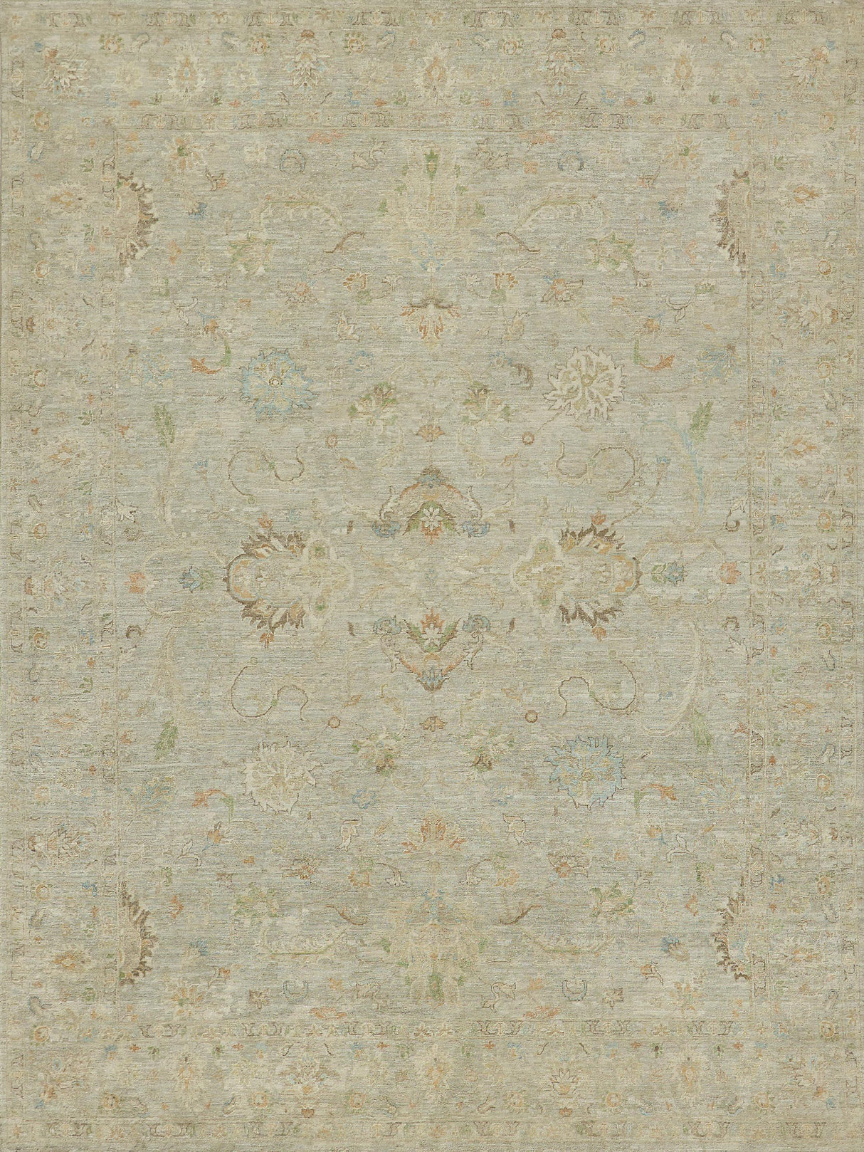 Exquisite Rugs Santorini hand-knotted Wool/Silk 7417 Light Silver 12' x 9' Area Rug
