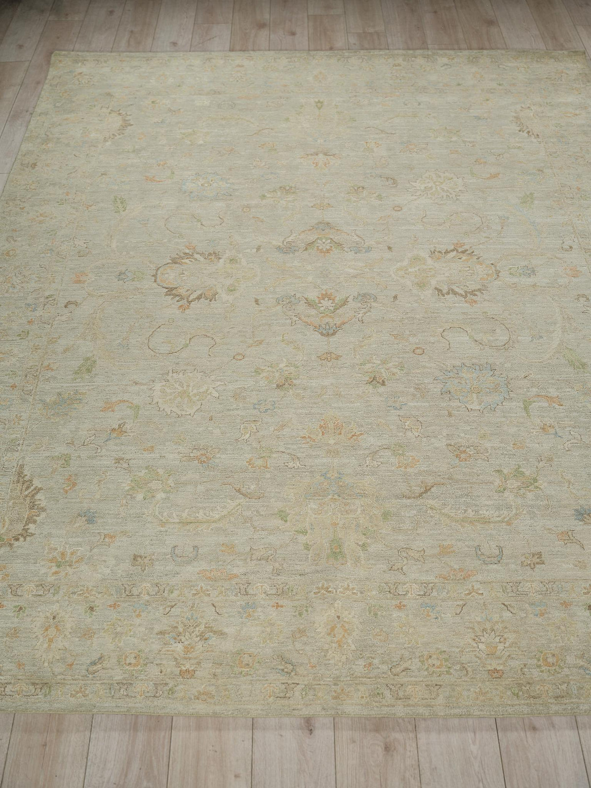 Exquisite Rugs Santorini hand-knotted Wool/Silk 7417 Light Silver 12' x 9' Area Rug