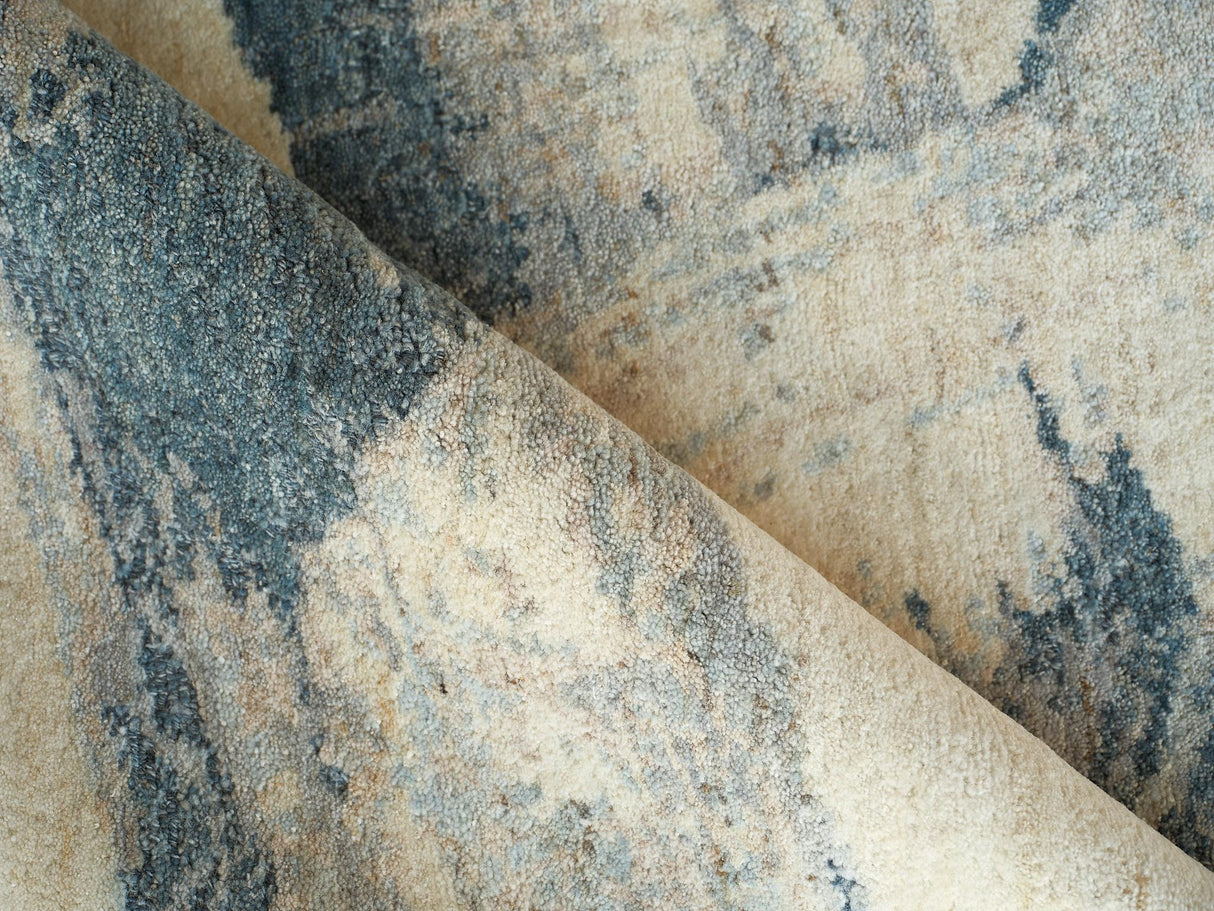 Exquisite Rugs Moderno hand-knotted New Zealand Wool 7420 Blue/Taupe 15' x 12' Area Rug