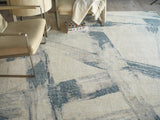 Exquisite Rugs Moderno hand-knotted New Zealand Wool 7420 Blue/Taupe 15' x 12' Area Rug