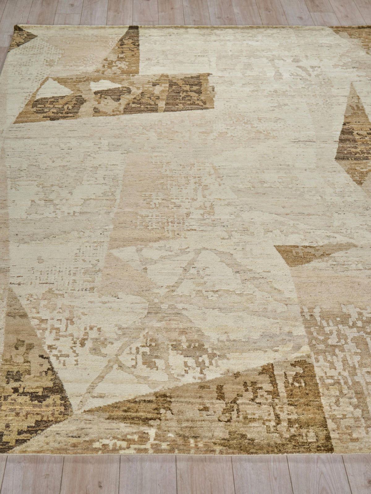 Exquisite Rugs Moderno hand-knotted New Zealand Wool 7423 Beige/Taupe/Brown 15' x 12' Area Rug