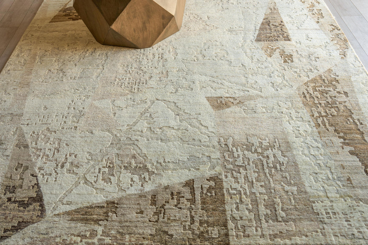 Exquisite Rugs Moderno hand-knotted New Zealand Wool 7423 Beige/Taupe/Brown 15' x 12' Area Rug