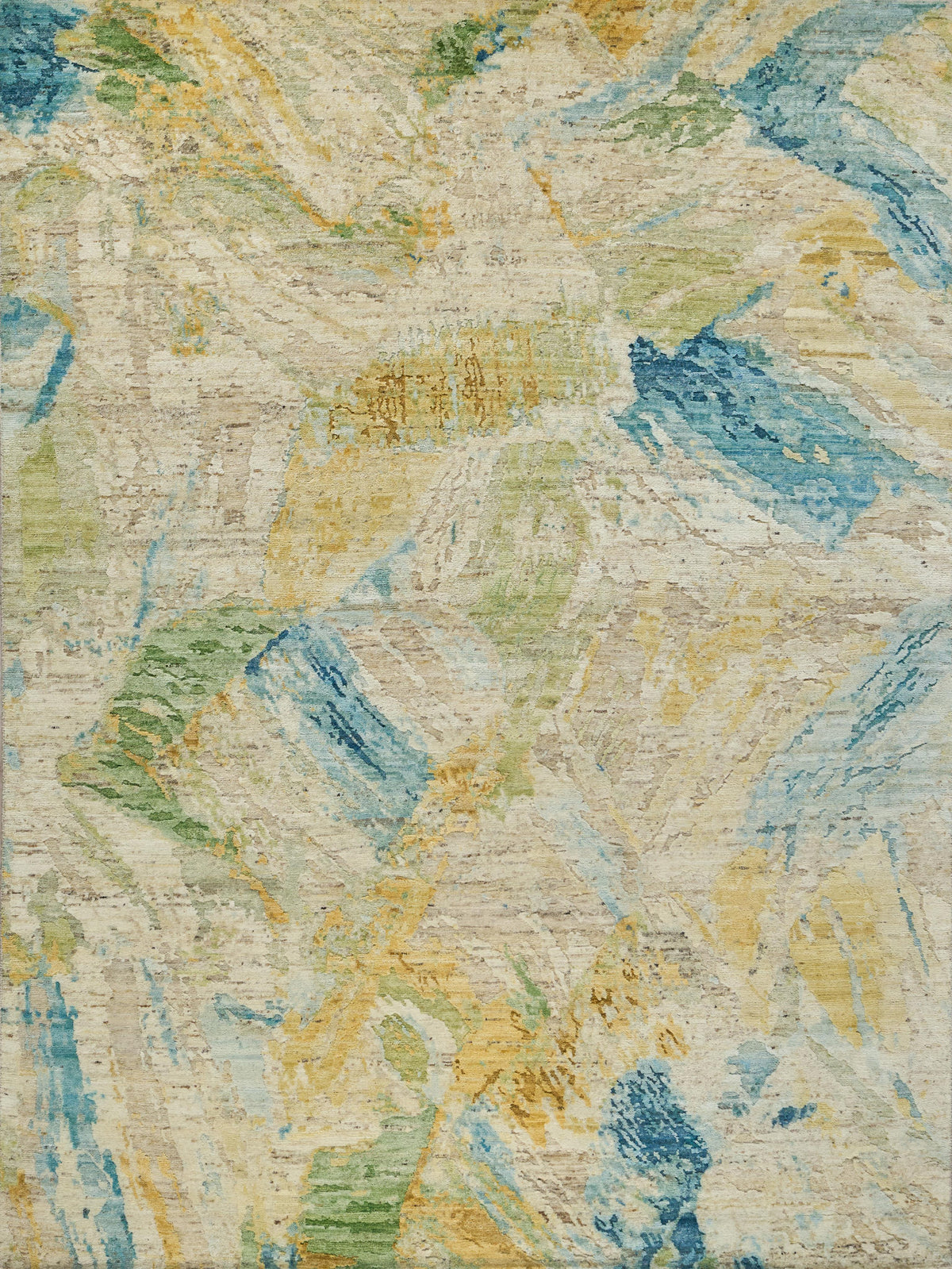Exquisite Rugs Moderno hand-knotted New Zealand Wool 7425 Yellow/Green/Blue 15' x 12' Area Rug