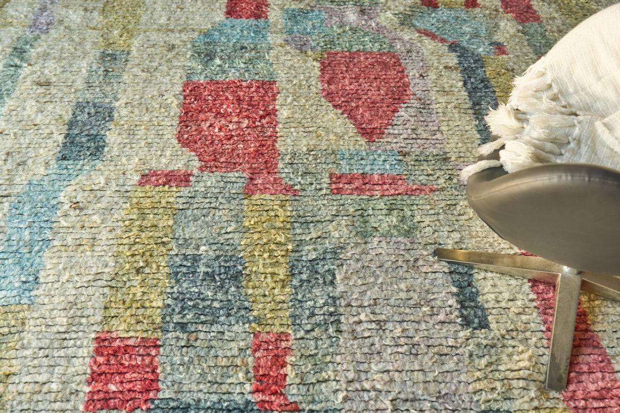 Exquisite Rugs Marrakesh hand-knotted Wool 7427 Red/Yellow/Multi 12' x 9' Area Rug