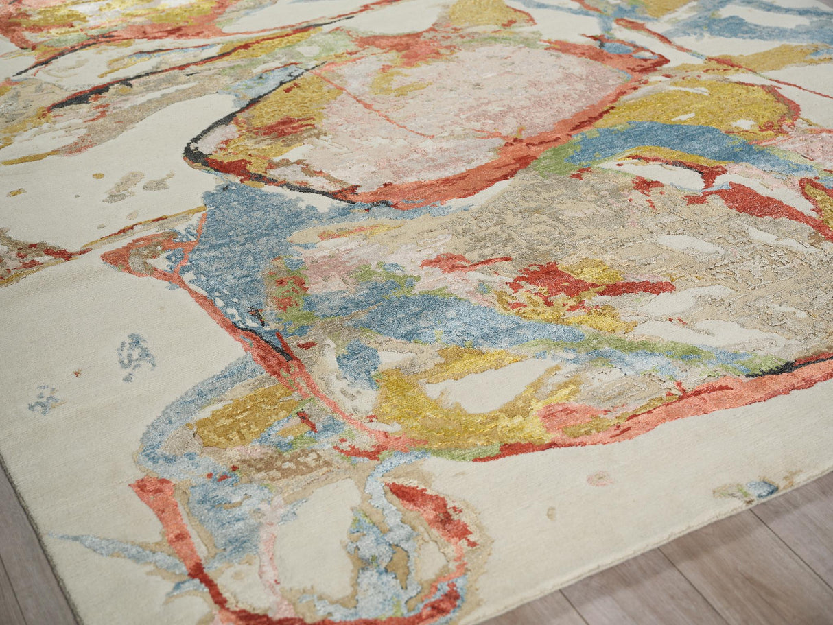 Exquisite Rugs Vibrance hand-knotted Wool/Bamboo Silk 7437 Pink/Red/Blue/Multi 10' x 8' Area Rug