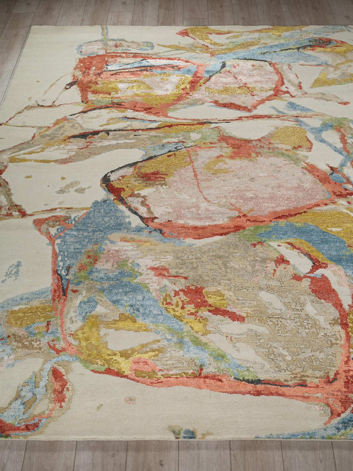 Exquisite Rugs Vibrance hand-knotted Wool/Bamboo Silk 7437 Pink/Red/Blue/Multi 10' x 8' Area Rug