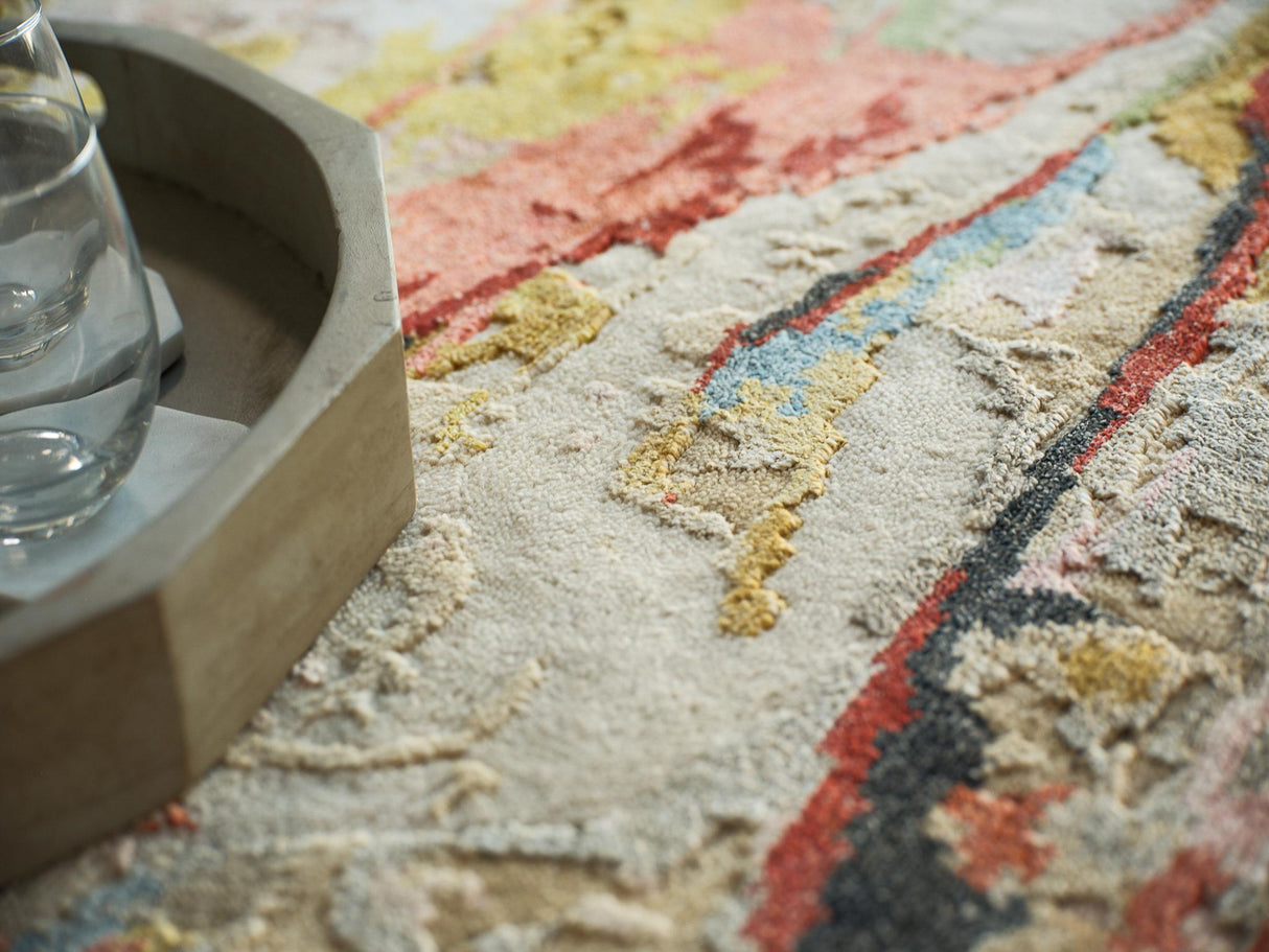 Exquisite Rugs Vibrance hand-knotted Wool/Bamboo Silk 7437 Pink/Red/Blue/Multi 10' x 8' Area Rug