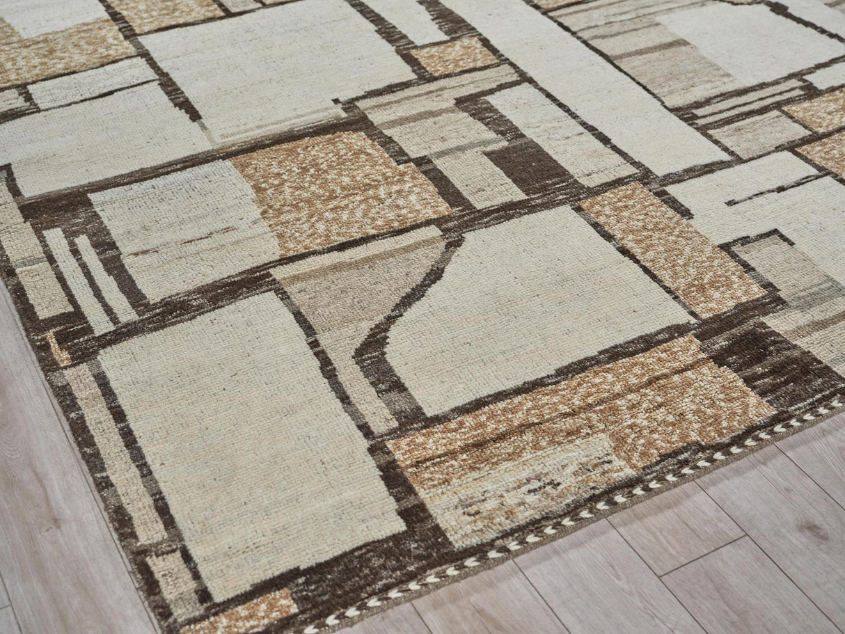 Exquisite Rugs Alcama hand-knotted New Zealand Wool 7454 Beige/Ivory/Brown 10' x 8' Area Rug