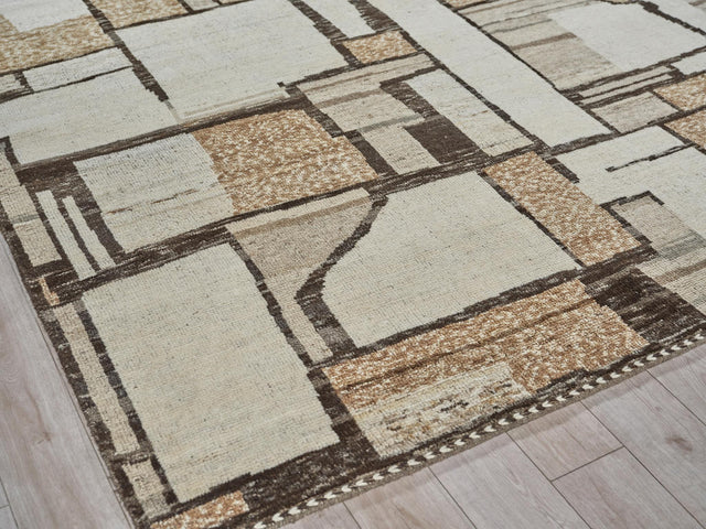 Exquisite Rugs Alcama hand-knotted New Zealand Wool 7454 Beige/Ivory/Brown 10' x 8' Area Rug