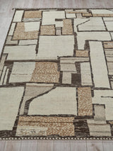 Exquisite Rugs Alcama hand-knotted New Zealand Wool 7454 Beige/Ivory/Brown 10' x 8' Area Rug