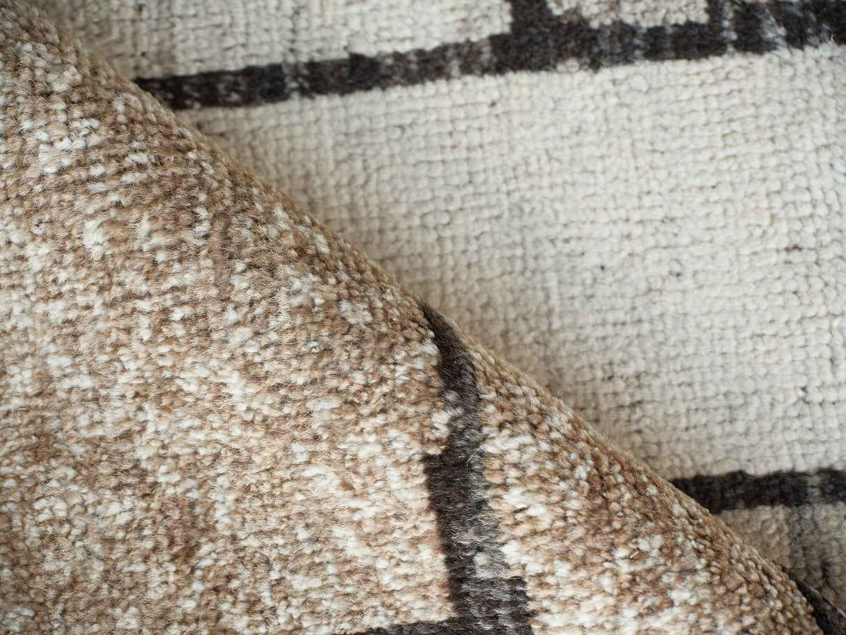 Exquisite Rugs Alcama hand-knotted New Zealand Wool 7454 Beige/Ivory/Brown 10' x 8' Area Rug