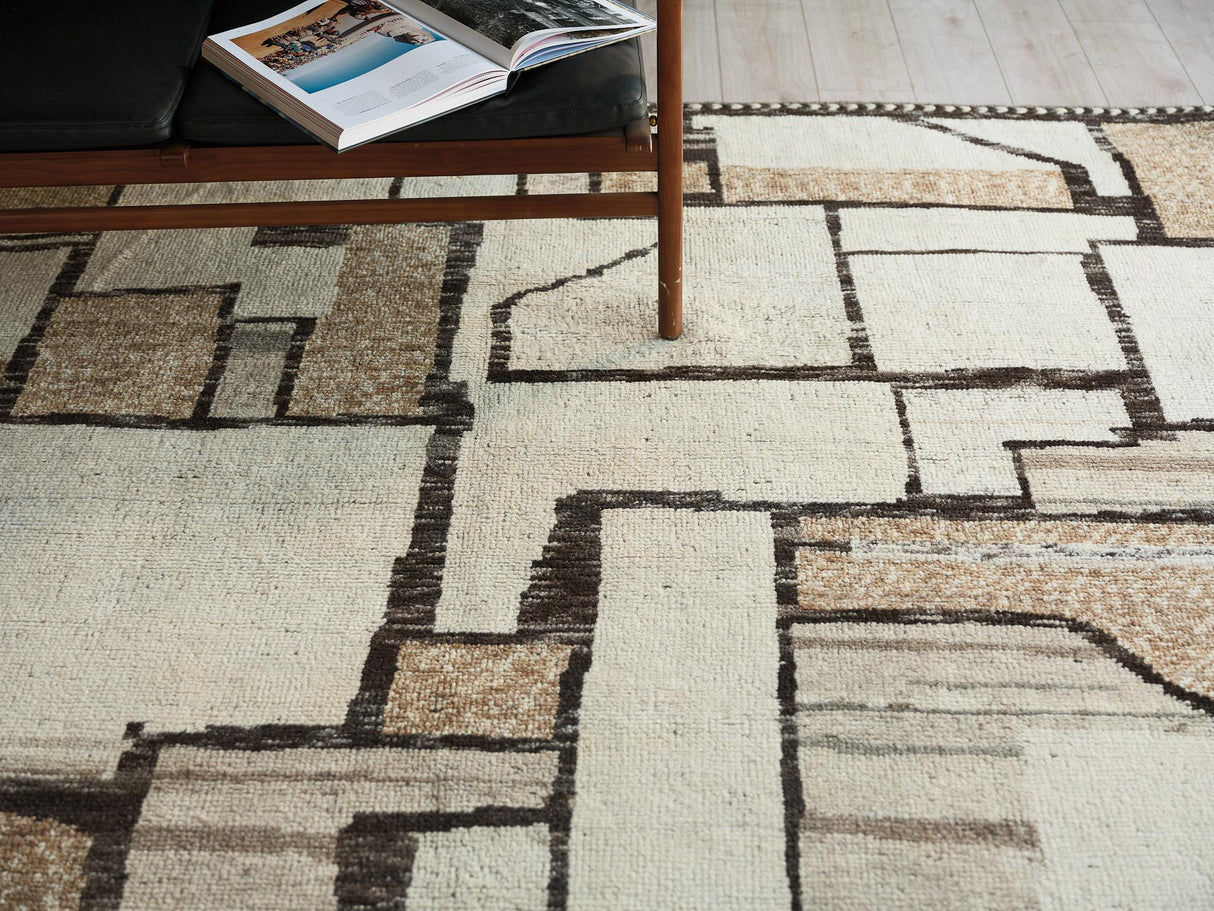 Exquisite Rugs Alcama hand-knotted New Zealand Wool 7454 Beige/Ivory/Brown 10' x 8' Area Rug