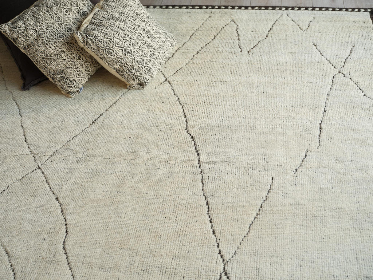 Exquisite Rugs Mojave hand-knotted New Zealand Wool 7455 Ivory/Espresso 18' x 14' Area Rug