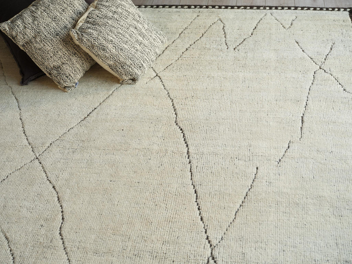 Exquisite Rugs Mojave hand-knotted New Zealand Wool 7455 Ivory/Espresso 10' x 8' Area Rug