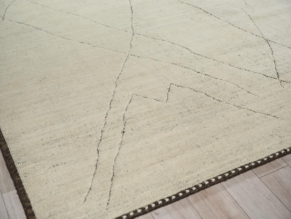 Exquisite Rugs Mojave hand-knotted New Zealand Wool 7455 Ivory/Espresso 12' x 9' Area Rug