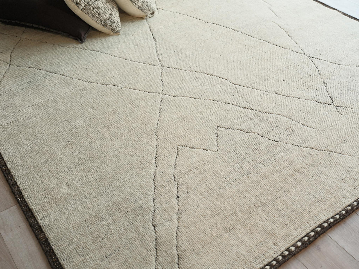 Exquisite Rugs Mojave hand-knotted New Zealand Wool 7455 Ivory/Espresso 12' x 9' Area Rug