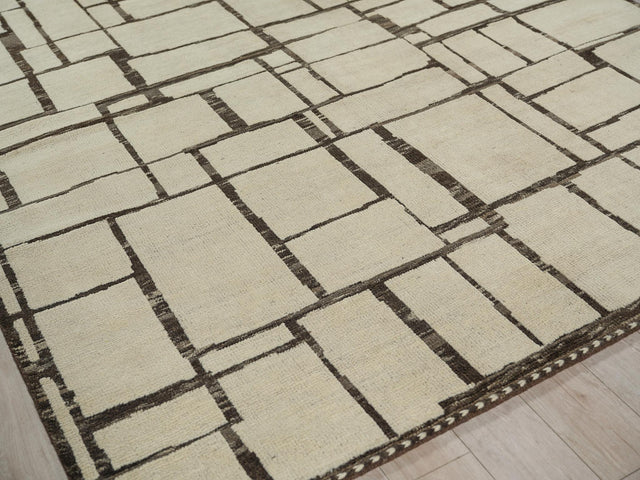 Exquisite Rugs Mojave hand-knotted New Zealand Wool 7457 Ivory/Espresso 14' x 10' Area Rug