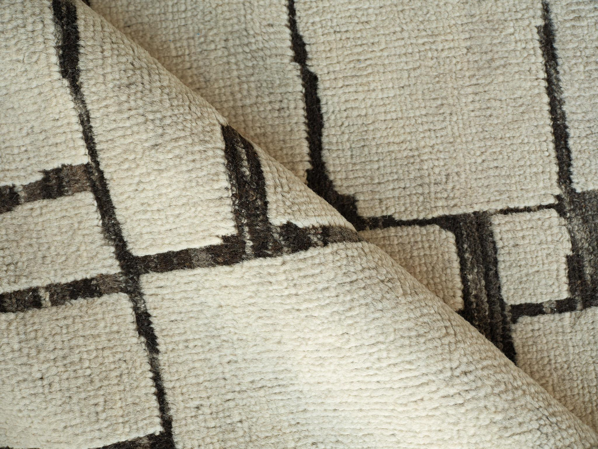 Exquisite Rugs Mojave hand-knotted New Zealand Wool 7457 Ivory/Espresso 14' x 10' Area Rug