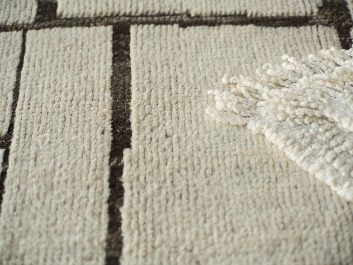 Exquisite Rugs Mojave hand-knotted New Zealand Wool 7457 Ivory/Espresso 14' x 10' Area Rug