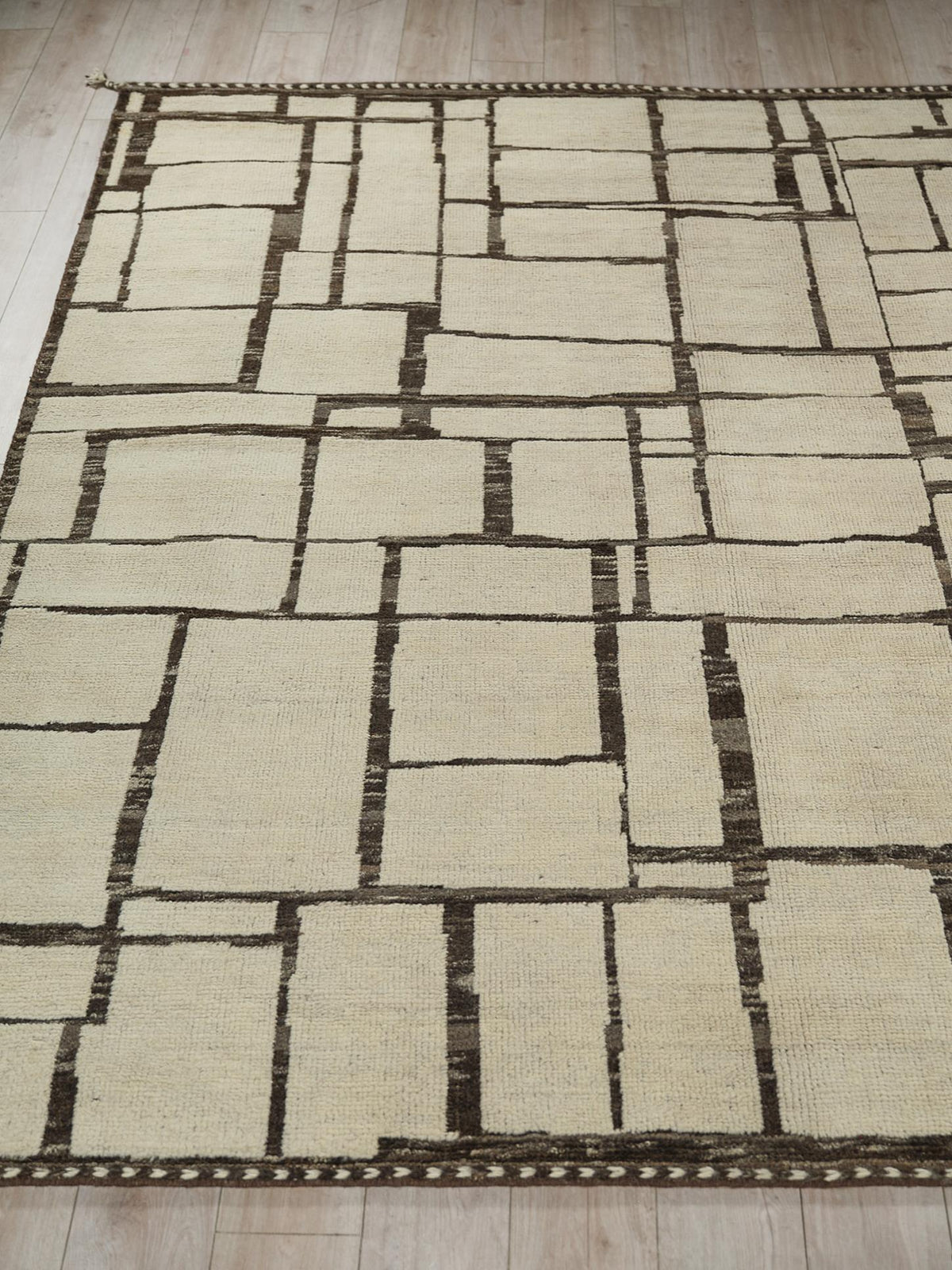 Exquisite Rugs Mojave hand-knotted New Zealand Wool 7457 Ivory/Espresso 10' x 8' Area Rug