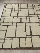 Exquisite Rugs Mojave hand-knotted New Zealand Wool 7457 Ivory/Espresso 12' x 9' Area Rug