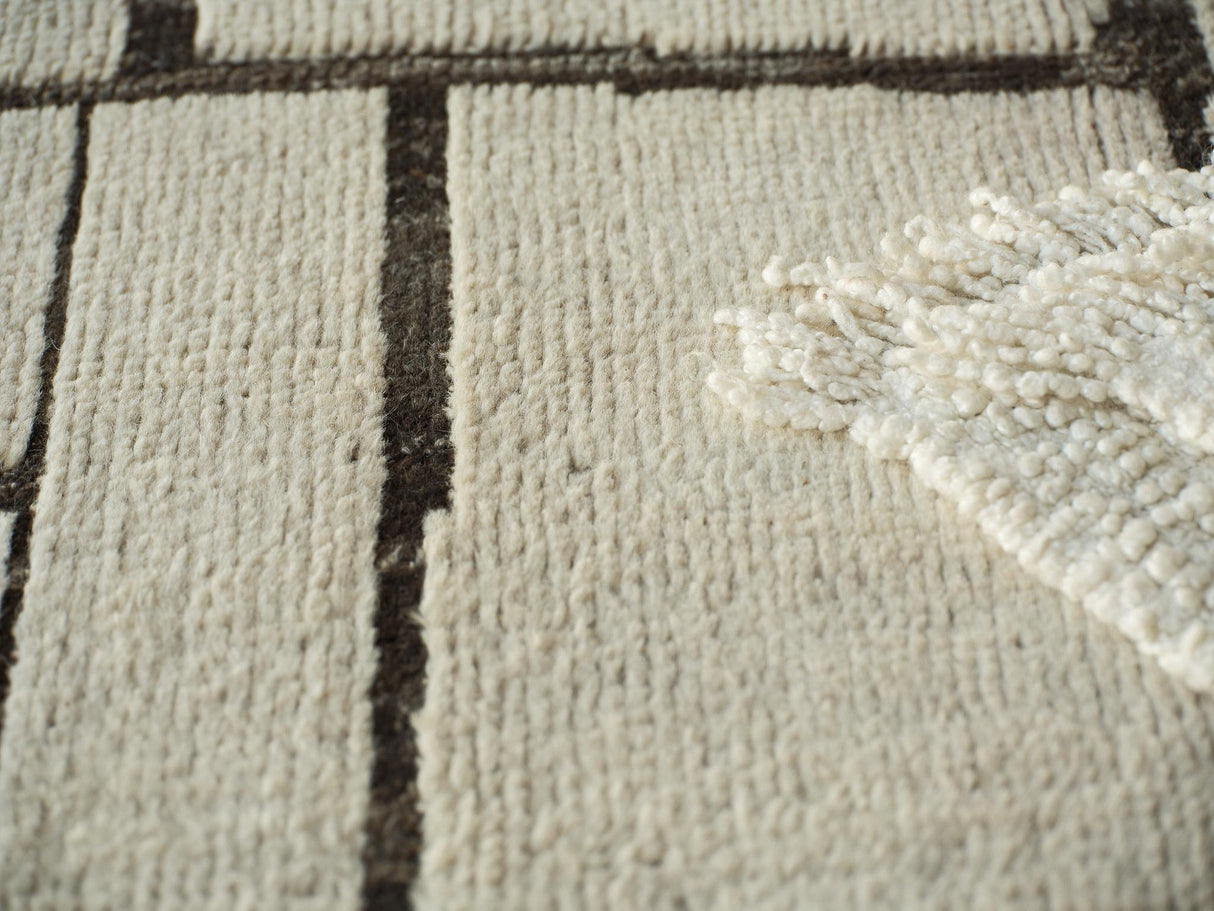 Exquisite Rugs Mojave hand-knotted New Zealand Wool 7457 Ivory/Espresso 12' x 9' Area Rug