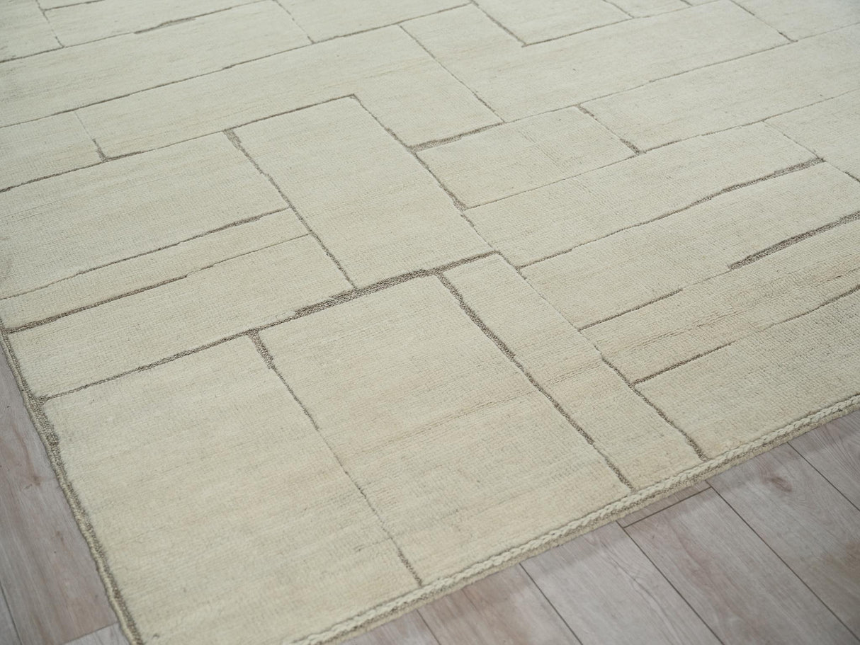 Exquisite Rugs Mojave hand-knotted New Zealand Wool 7459 Ivory/Beige 14' x 10' Area Rug