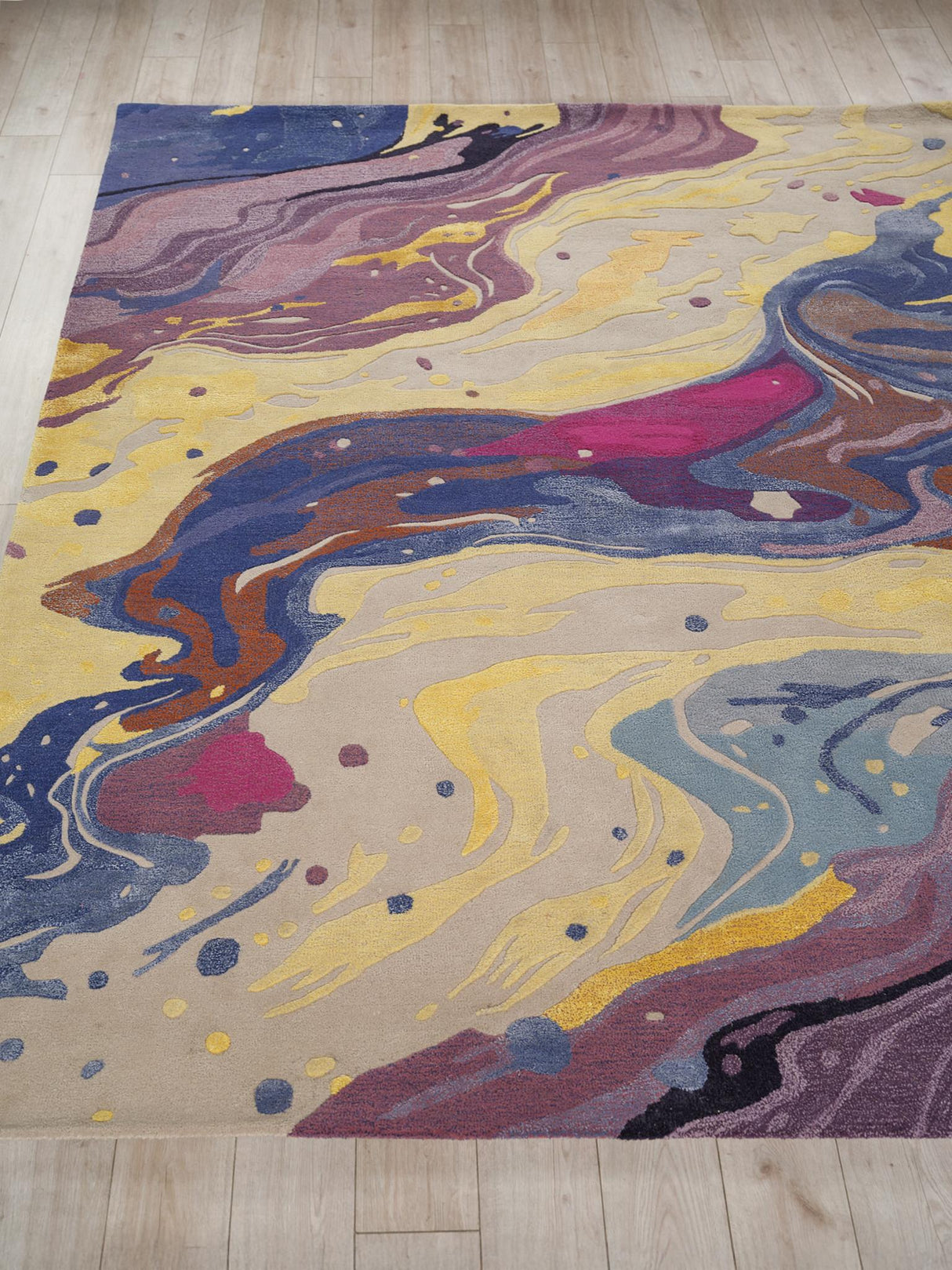 Exquisite Rugs Solara hand-tufted New Zealand Wool/Viscose 7478 Purple/Yellow/Multi 10' x 8' Area Rug