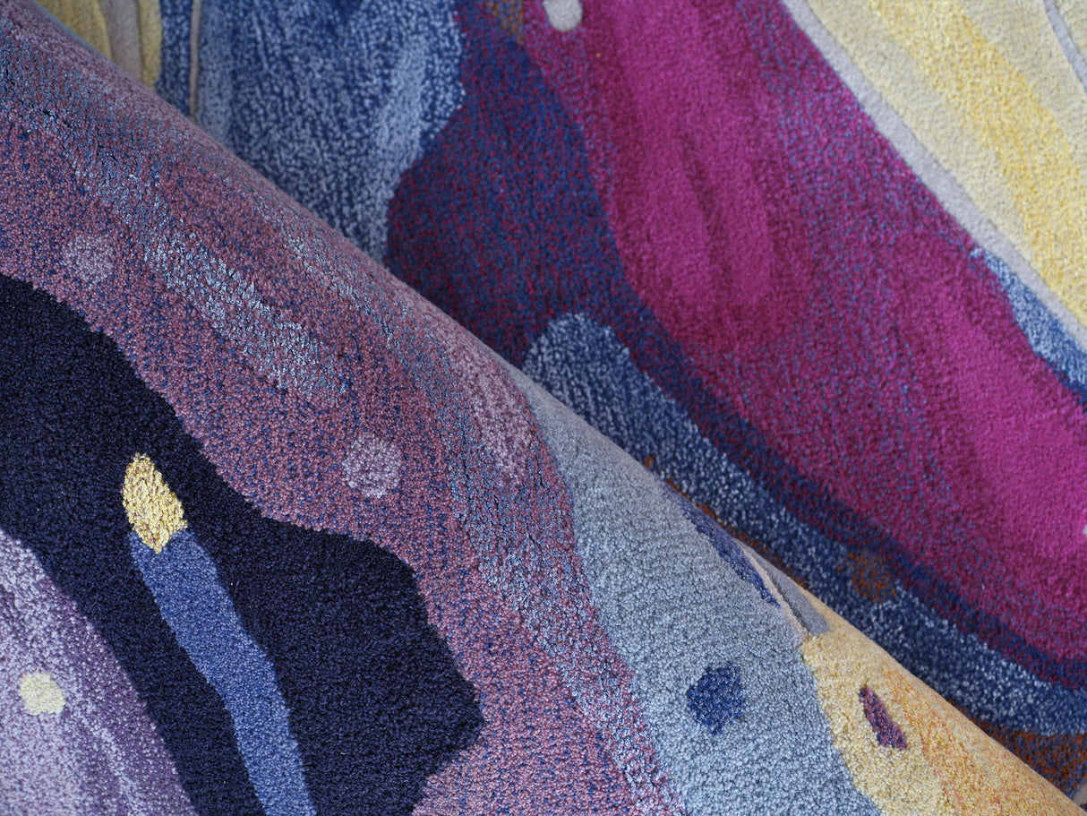 Exquisite Rugs Solara hand-tufted New Zealand Wool/Viscose 7478 Purple/Yellow/Multi 10' x 8' Area Rug