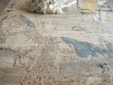 Exquisite Rugs Floor Art hand-knotted Bamboo Silk 7486 Blue/Silver/Multi 10' x 8' Area Rug
