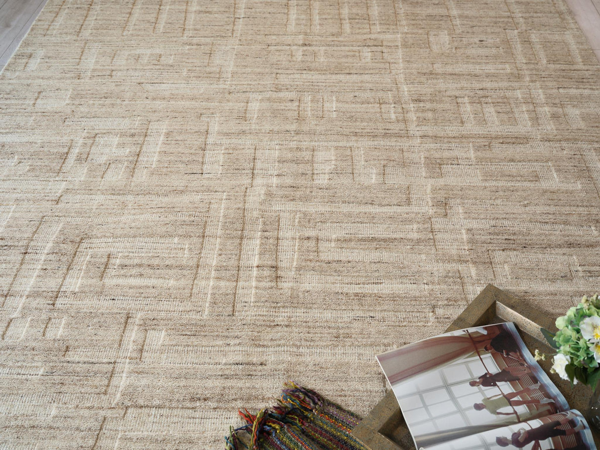 Exquisite Rugs Malmo hand-knotted New Zealand Wool 7494 Beige 10' x 8' Area Rug
