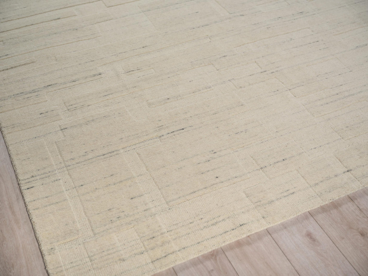 Exquisite Rugs Malmo hand-knotted New Zealand Wool 7495 Ivory 9' x 6' Area Rug