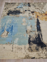 Exquisite Rugs Picasso hand-knotted Wool/Silk 7509 Blue 10' x 8' Area Rug