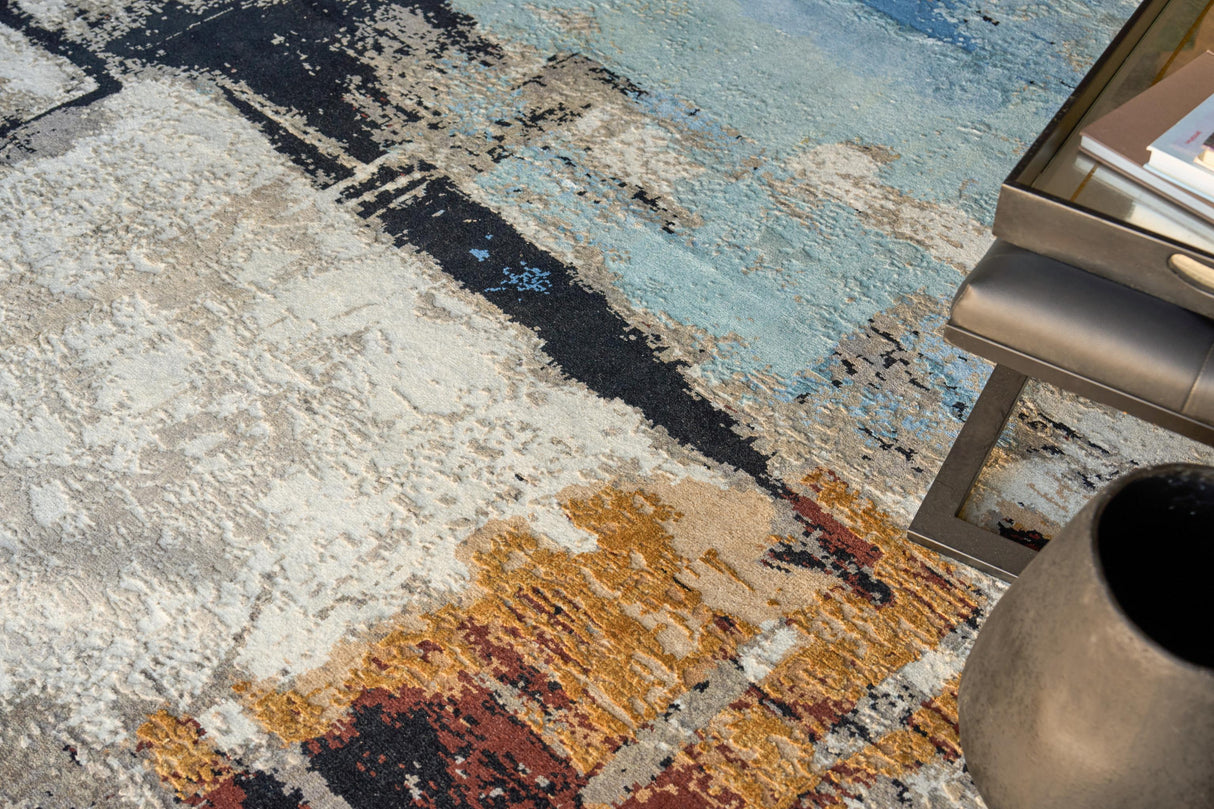 Exquisite Rugs Picasso hand-knotted Wool/Silk 7509 Blue 10' x 8' Area Rug