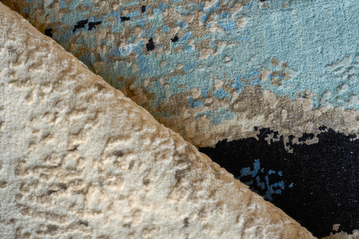 Exquisite Rugs Picasso hand-knotted Wool/Silk 7509 Blue 14' x 10' Area Rug