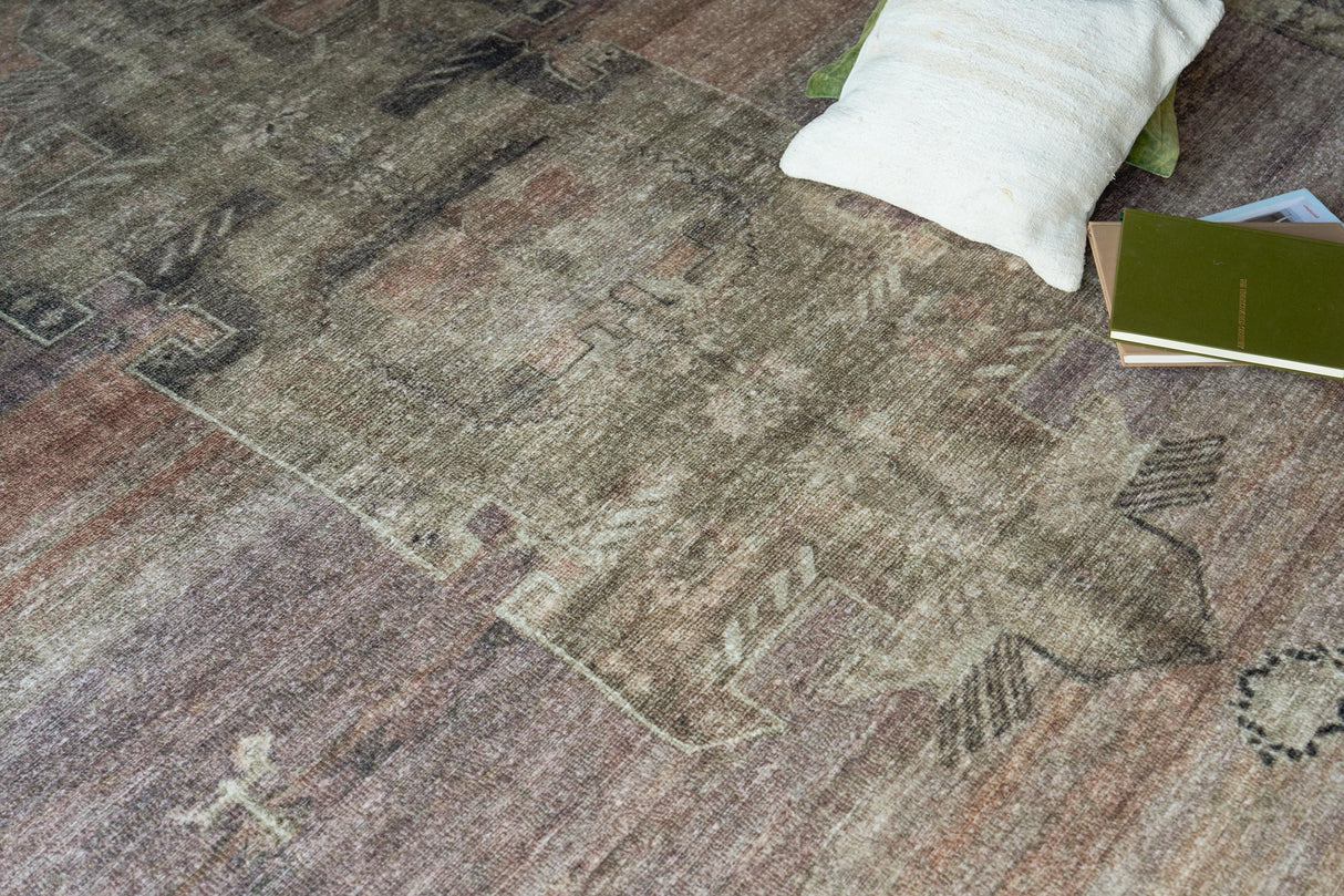 Exquisite Rugs Estate handloomed PET 7516 Beige/Purple 12' x 9' Area Rug