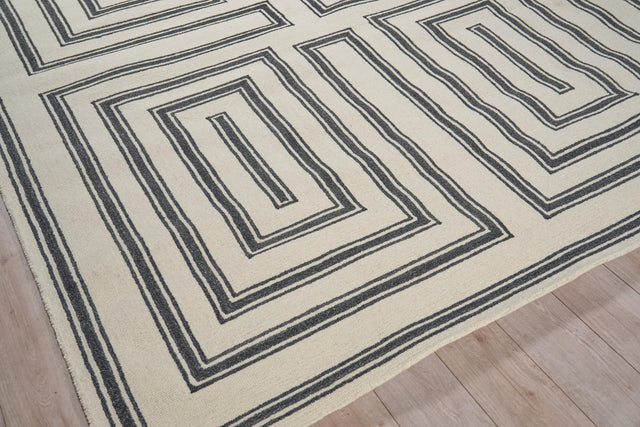 Exquisite Rugs Studio hand-tufted New Zealand Wool 7531 Ivory/Black 10' x 8' Area Rug