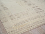 Exquisite Rugs Oslo hand-knotted Ghazni Wool 7537 Silver/Ivory 10' x 8' Area Rug