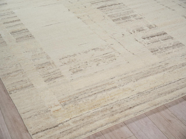 Exquisite Rugs Oslo hand-knotted Ghazni Wool 7537 Silver/Ivory 10' x 8' Area Rug